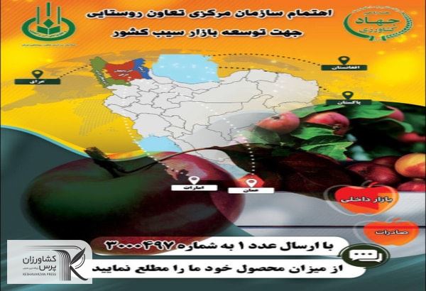 سامانه پیامکی توسعه بازار سیب استان آذربایجان غربی راه‌اندازی شد